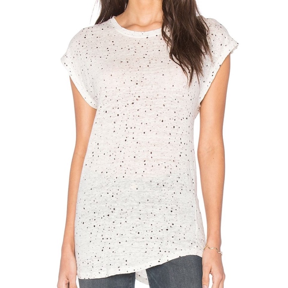 IRO Tops - I R O  Holly Linen Splatter Ecru Top M